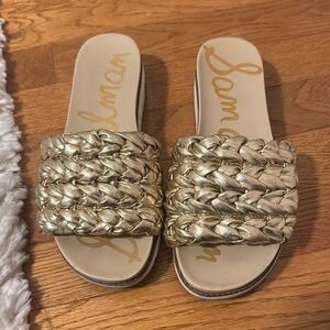 Sam Edelman Gold Braided Women's Slides
